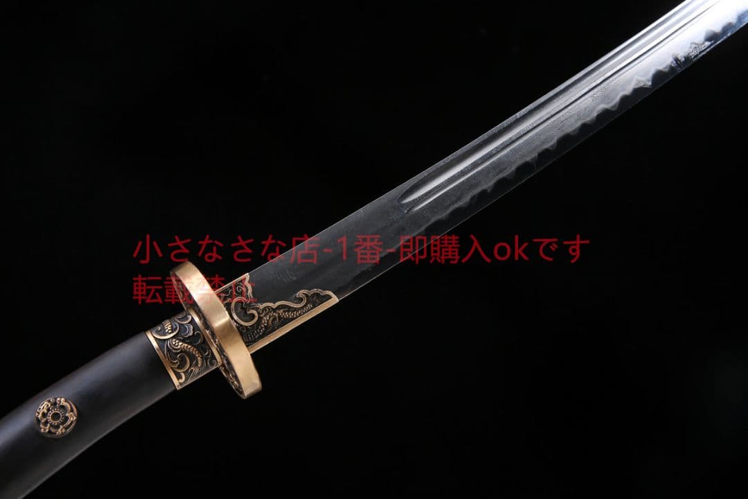 宝龍清刀黒白檀百錬文紋鋼  古兵器 武具 刀装具 日本刀 模造刀 居合刀
