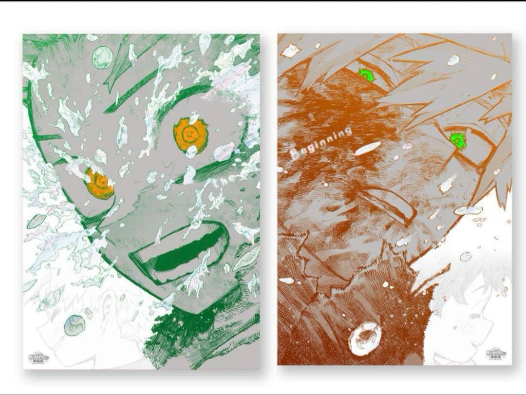 ヒロアカ原画展 緑谷出久 爆豪勝己 ポスター2枚セットThe Beginning