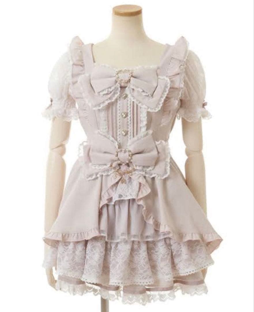 LIZLISA フロントカシュクールBIGリボンセットアップ