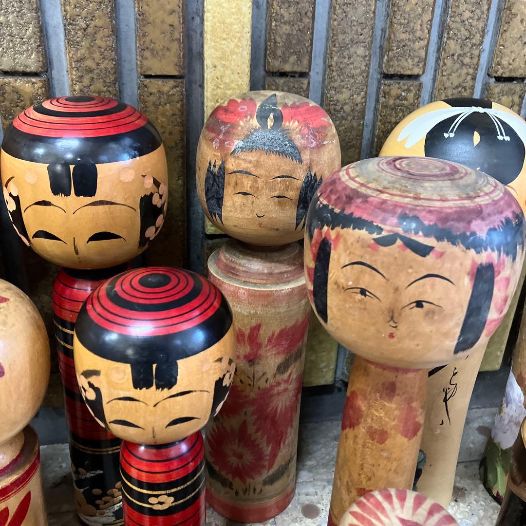 D壁 昭和レトロ こけし 小芥子 21体セット セット売り まとめ売り 木製