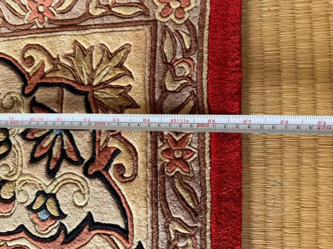 ペルシャ絨毯ラグ 約2.6mx3.6mフリンジ付き3枚