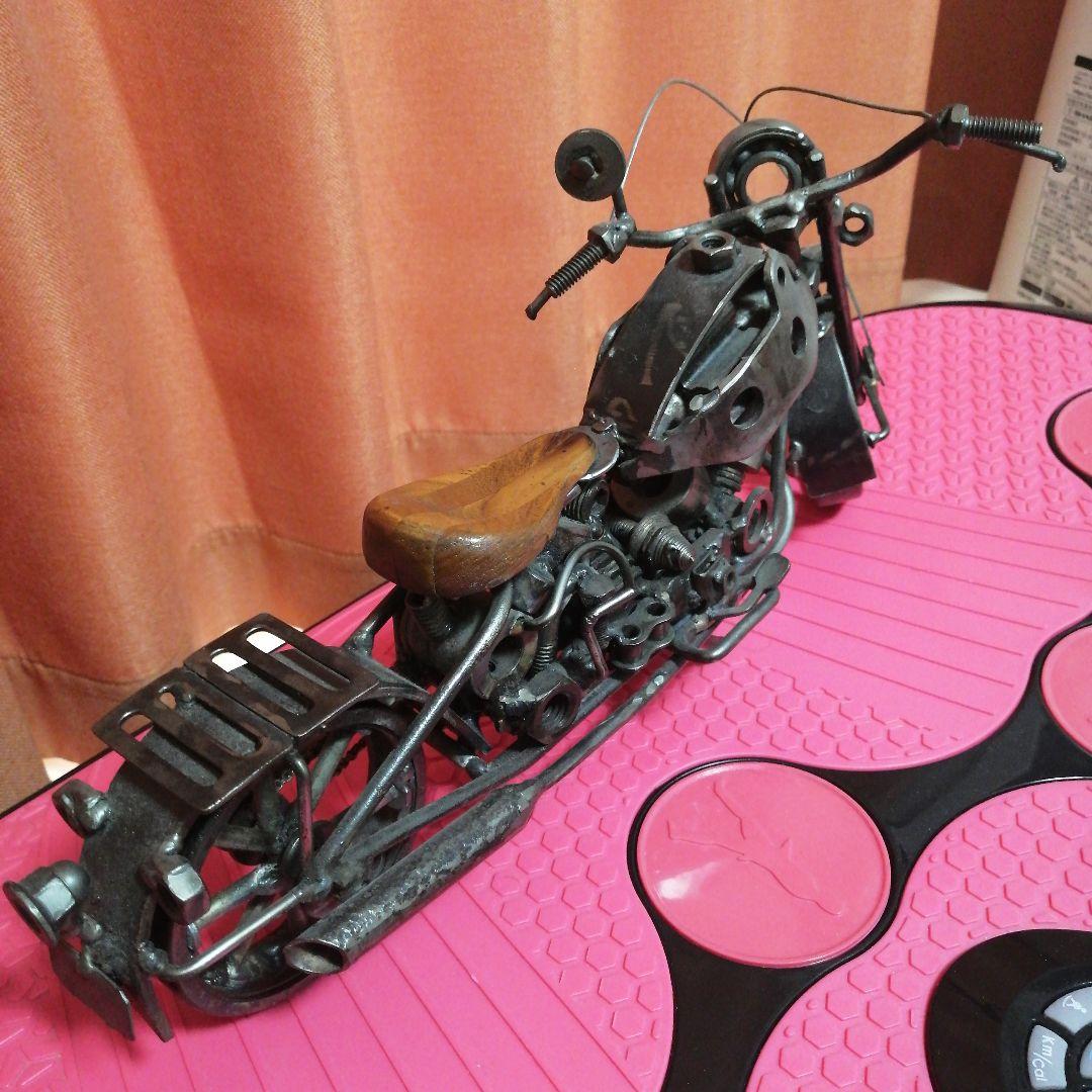 オートバイ　アート鉄３０年物　メタル素材