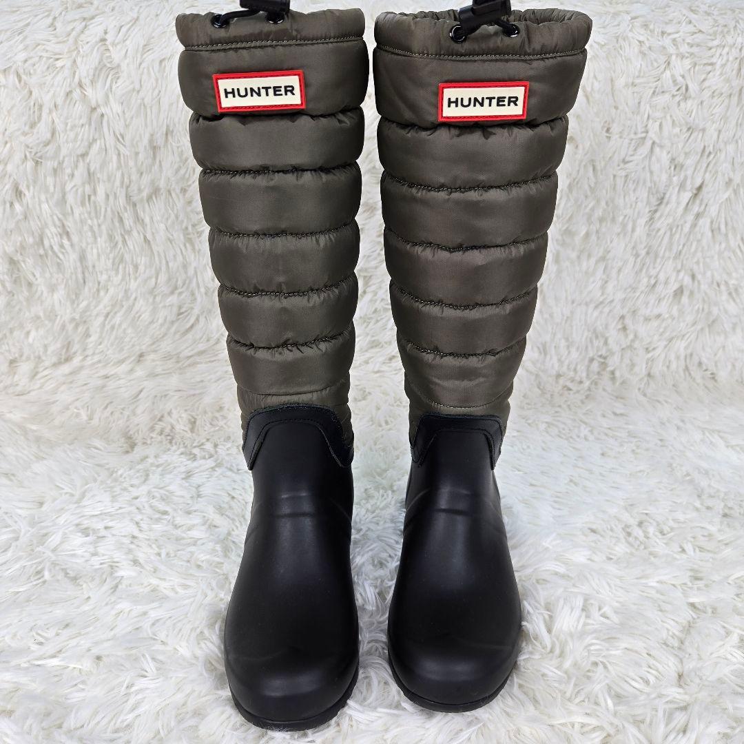 【美品】HUNTER ハンター スノーキルティングブーツ ナイロン 23cm