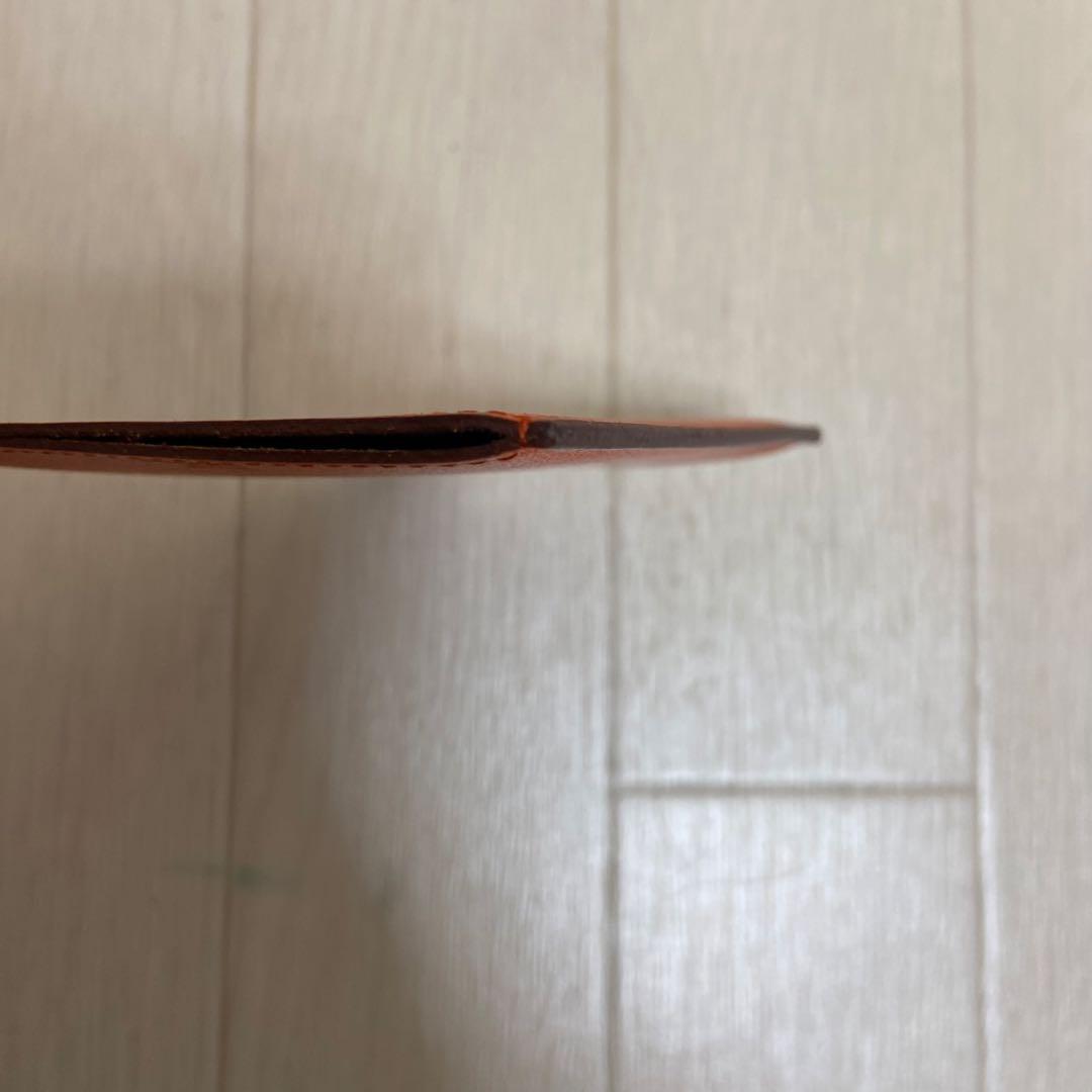 【鑑定済み】エルメス 名刺入れ カードケース オレンジ レザー 革