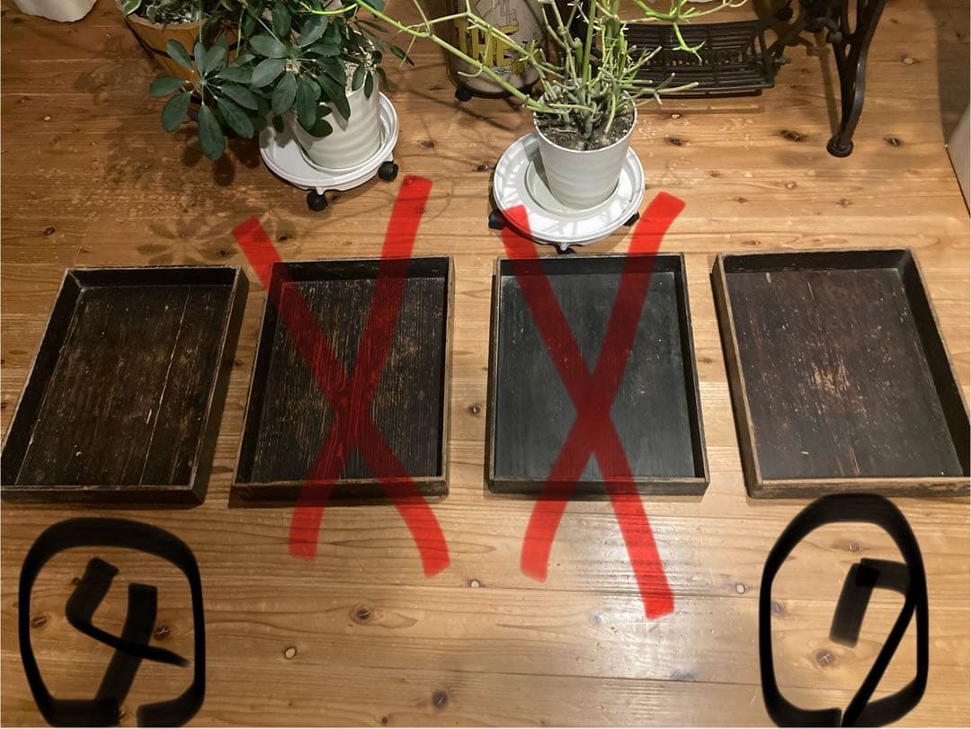 アンティーク　古い木製ガラスケース　お菓子ケース　収納箱3台 ③