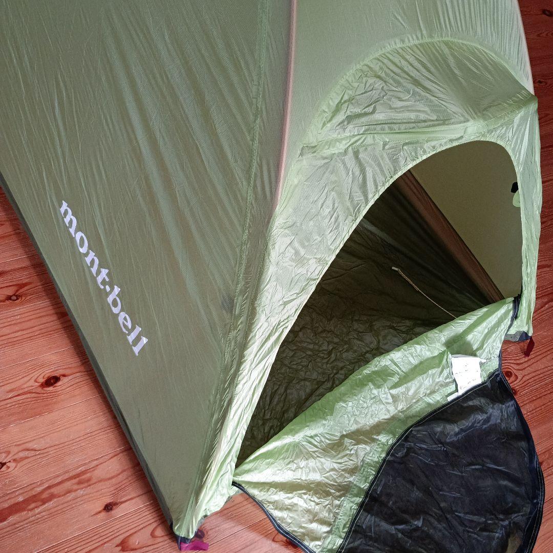 mont-bell ライトグリーン ドームシェルター1人用 キャンプテント