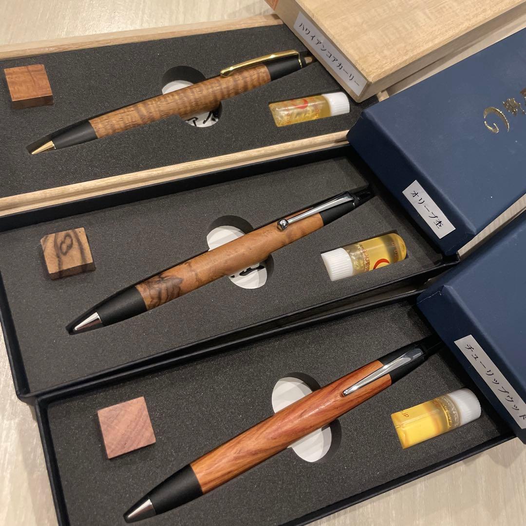 旧型 野原工芸 チューリップウッド、ハワイアンコアカーリー、オリーブ杢