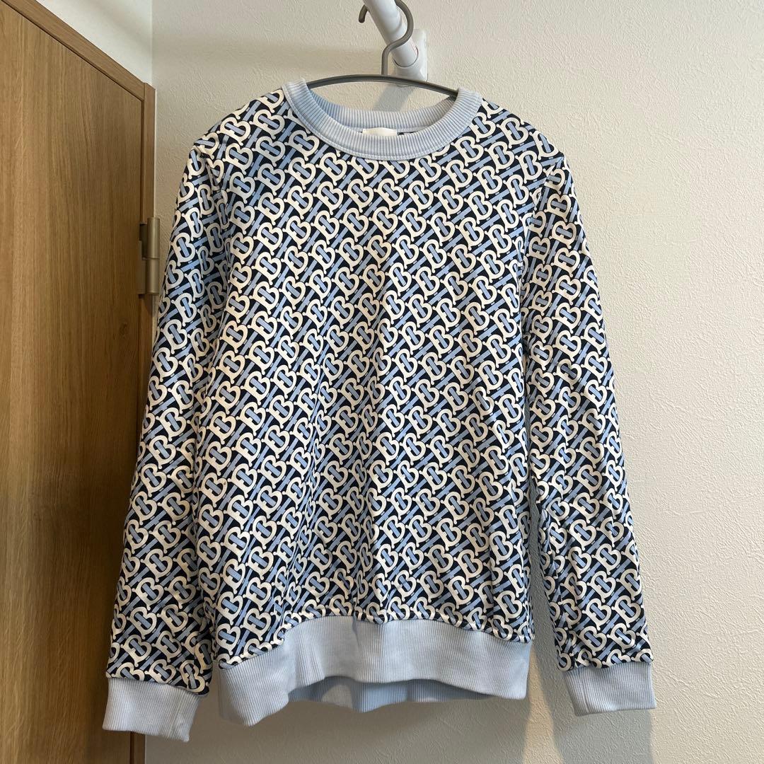 BURBERRY バーバリー TBモノグラム スウェット ライトブルー Ｓ