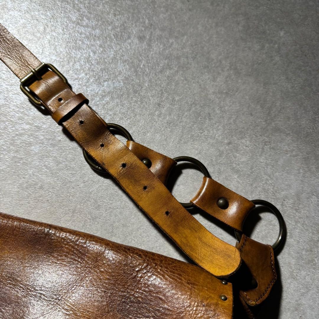 バッグ OLD leather shoulder bag studs grunge