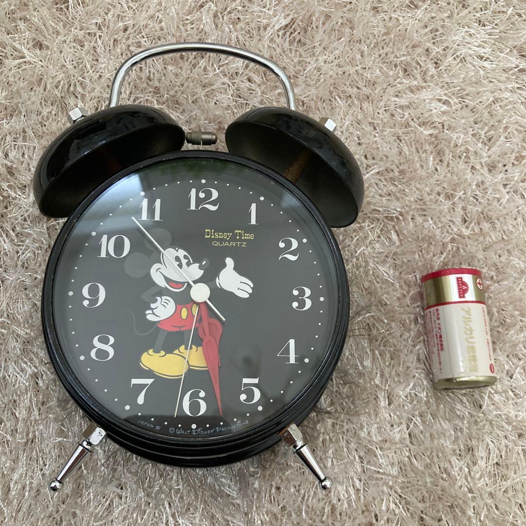 ディズニータイム 目覚まし時計　昭和レトロ　ミッキーマウス時計　日本製
