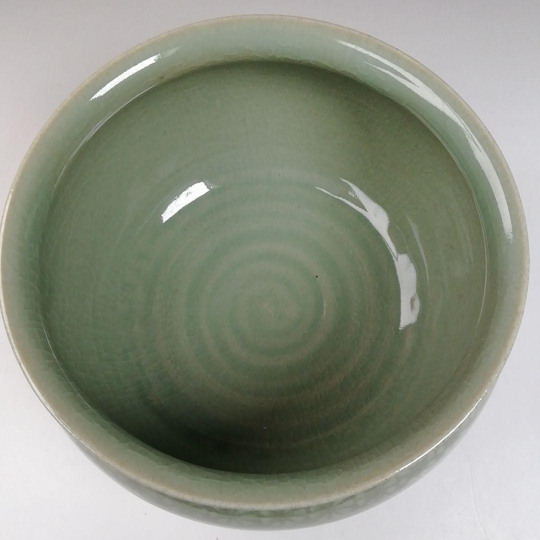 Ｔ９６９　皆具　『青磁　皆具』『釜谷陶房　申相浩 作』　共箱　茶道具