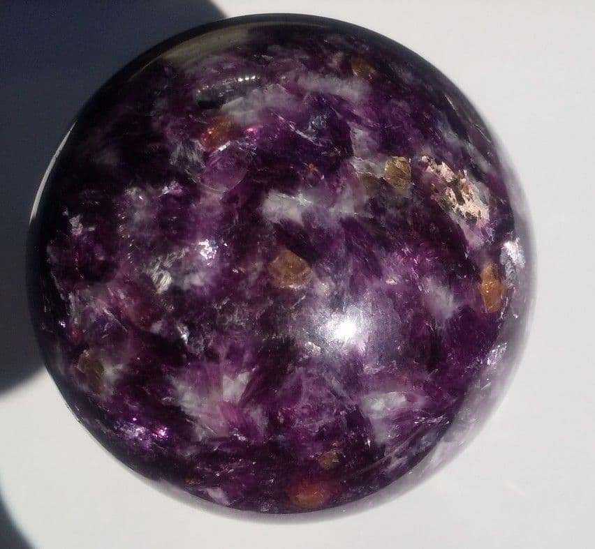 セール　レピドライトシリカ スフィア　クリスタル台座付き