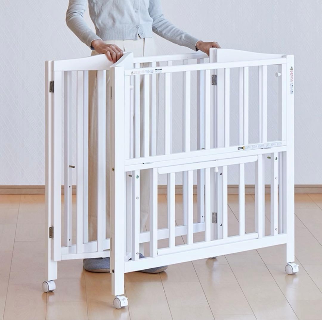 KATOJI 折りたたみミニベビーベッド ホワイト