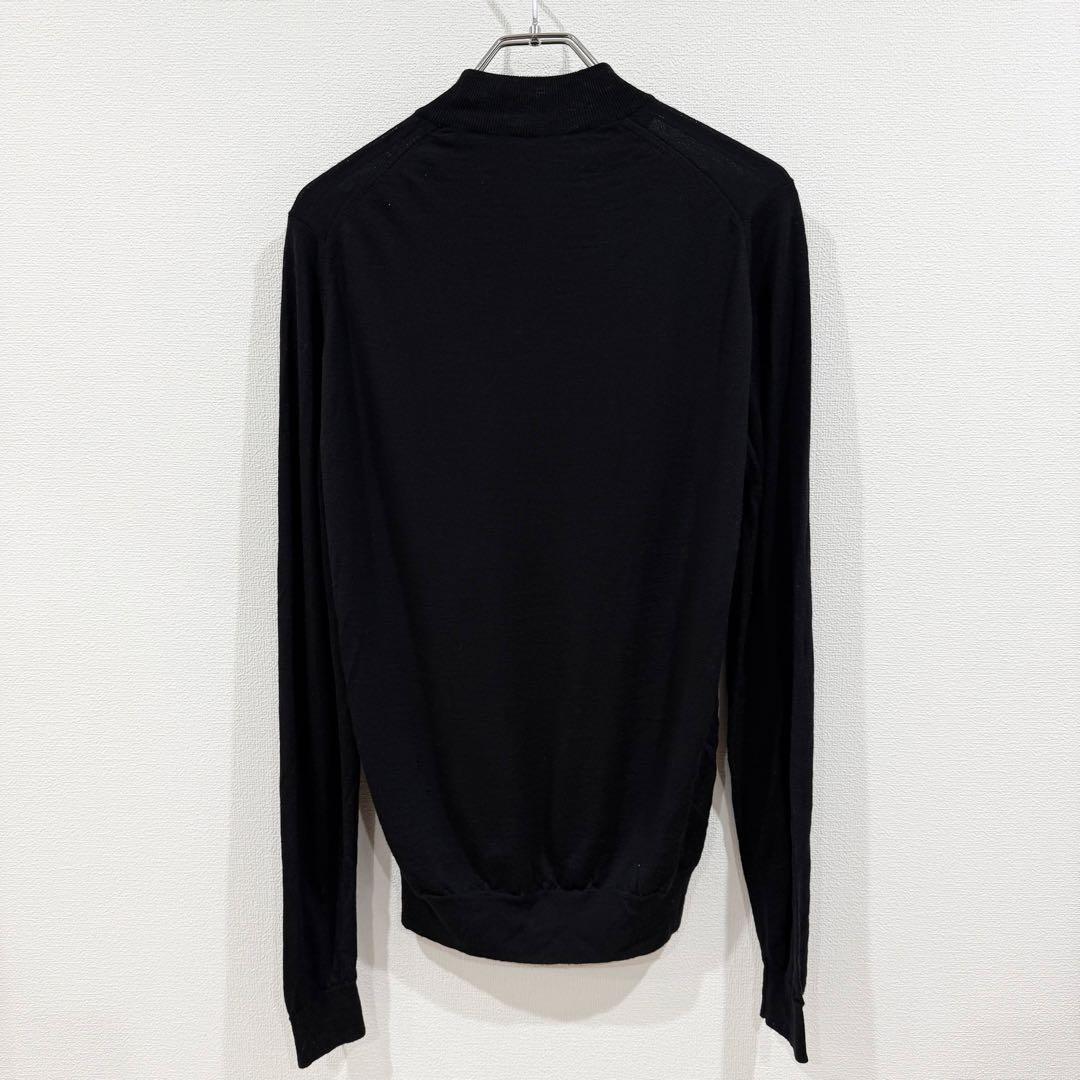 JOHN SMEDLEY モックネックニット ブラック 英国製