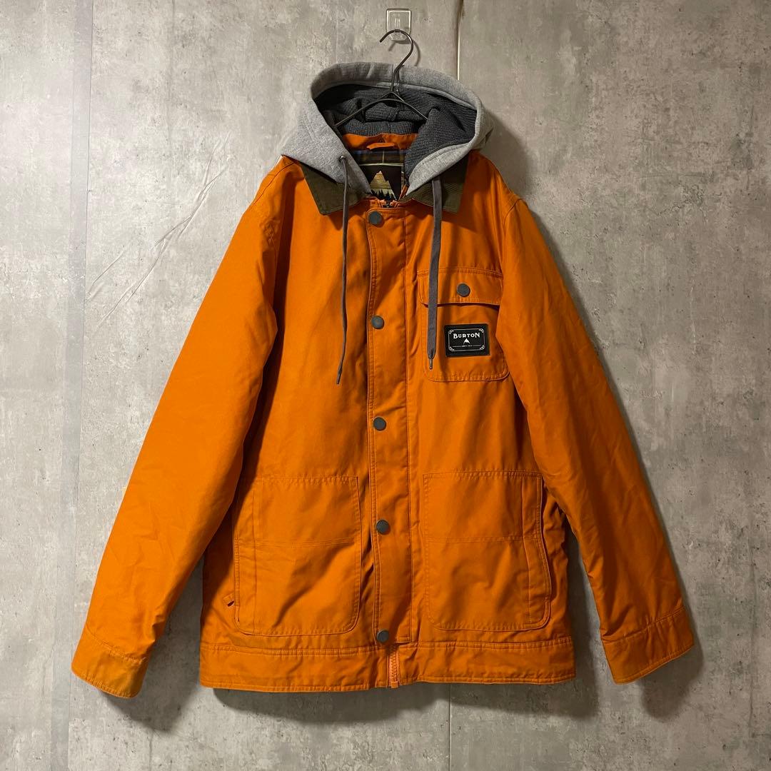 Burtonバートンスキーウェアスノーボードジャケットパーカーフード付きオレンジ