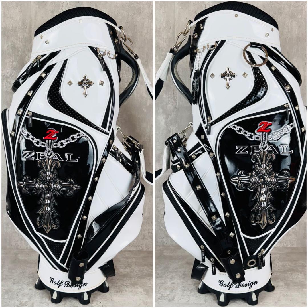 ZEAL ゴルフバッグ キャディバッグ 希少デザイン 6分割 クロス エナメル