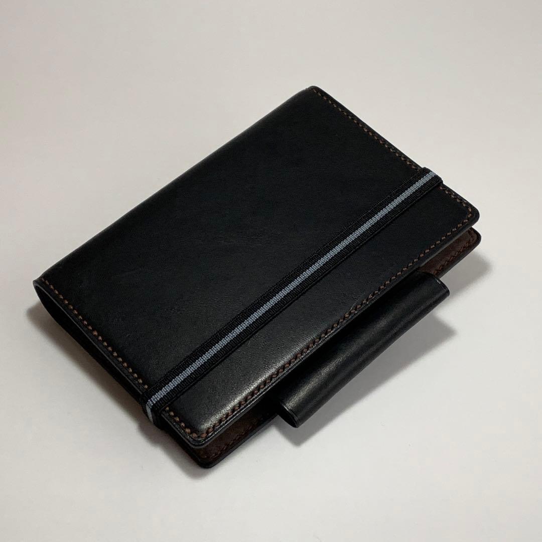 本革総手縫イタリアンレザーミニ6システム手帳ポケットペンホルダー付(マルゴー等)