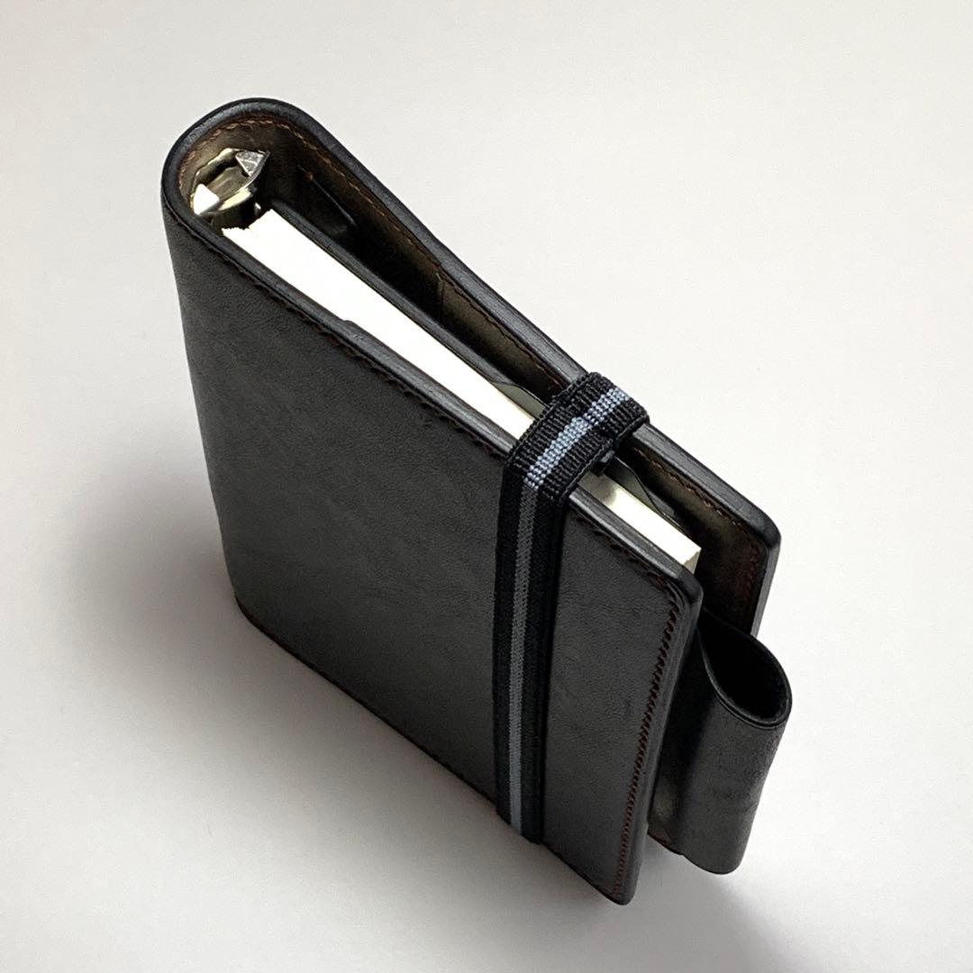 本革総手縫イタリアンレザーミニ6システム手帳ポケットペンホルダー付(マルゴー等)