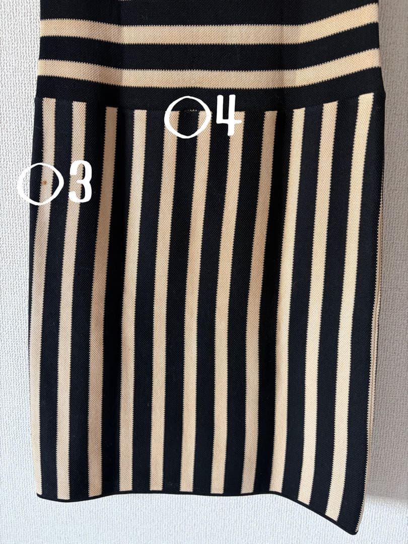 【正規品】CHANEL シャネル ココボタン ボーダー ニット ワンピース 38