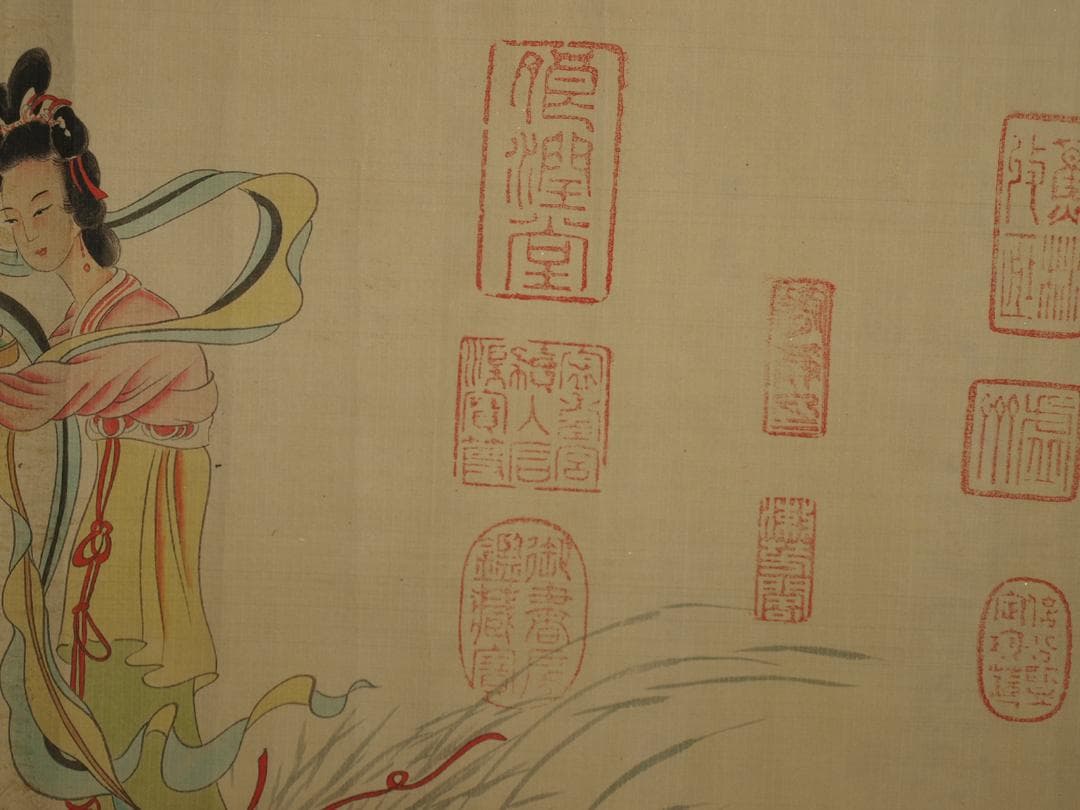 民間仕入れ品　中国唐時代の絵　激安骨董品　肉筆保証 BD411A3-3