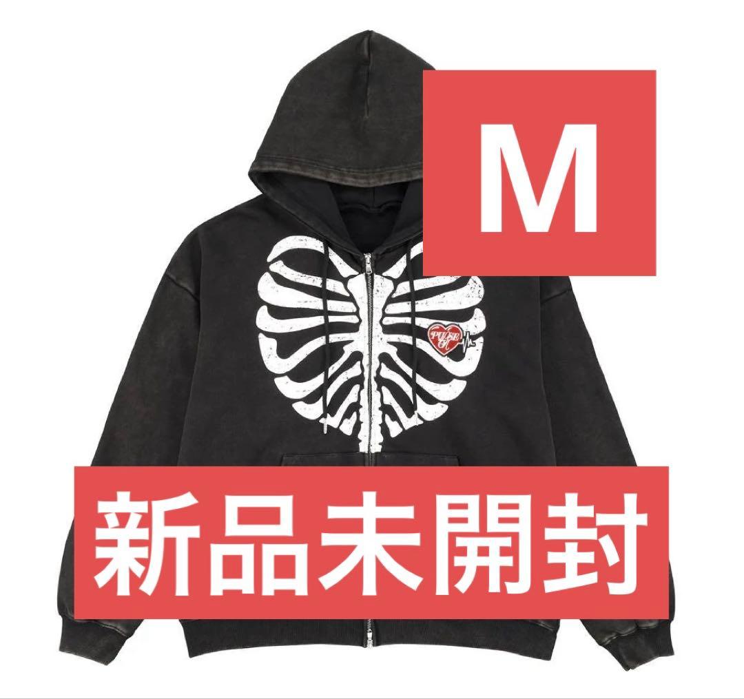 TREASURE PULSE ON ジップアップフーディー　黒　Mサイズ