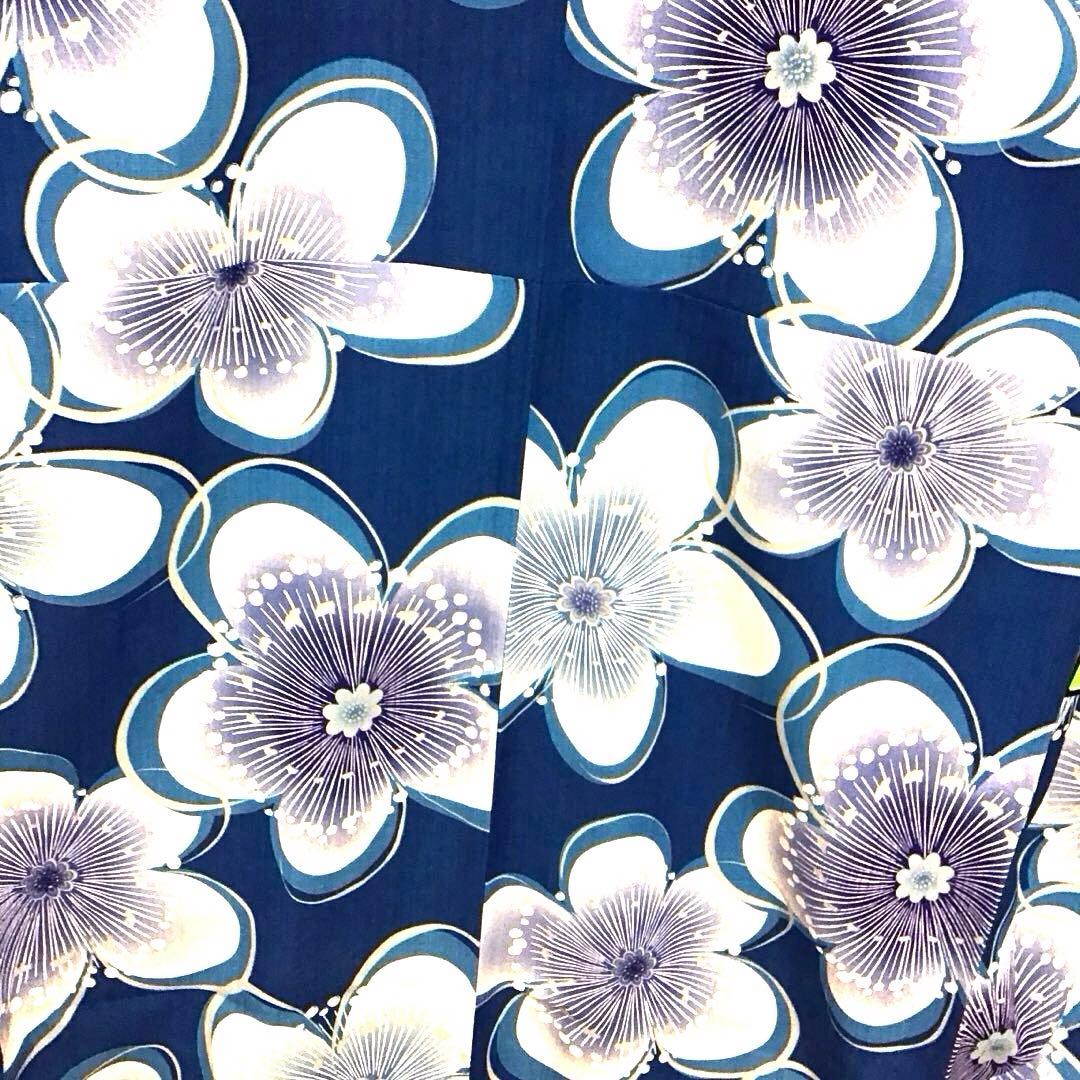 新品タグ付☆和風館☆浴衣☆夏小紋☆セオアルファ☆青色系☆匿名配送