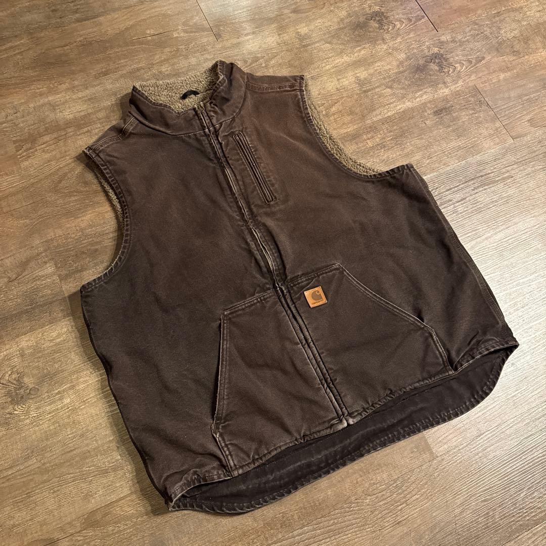 古着　フェード カーハート ダックベスト ブラック