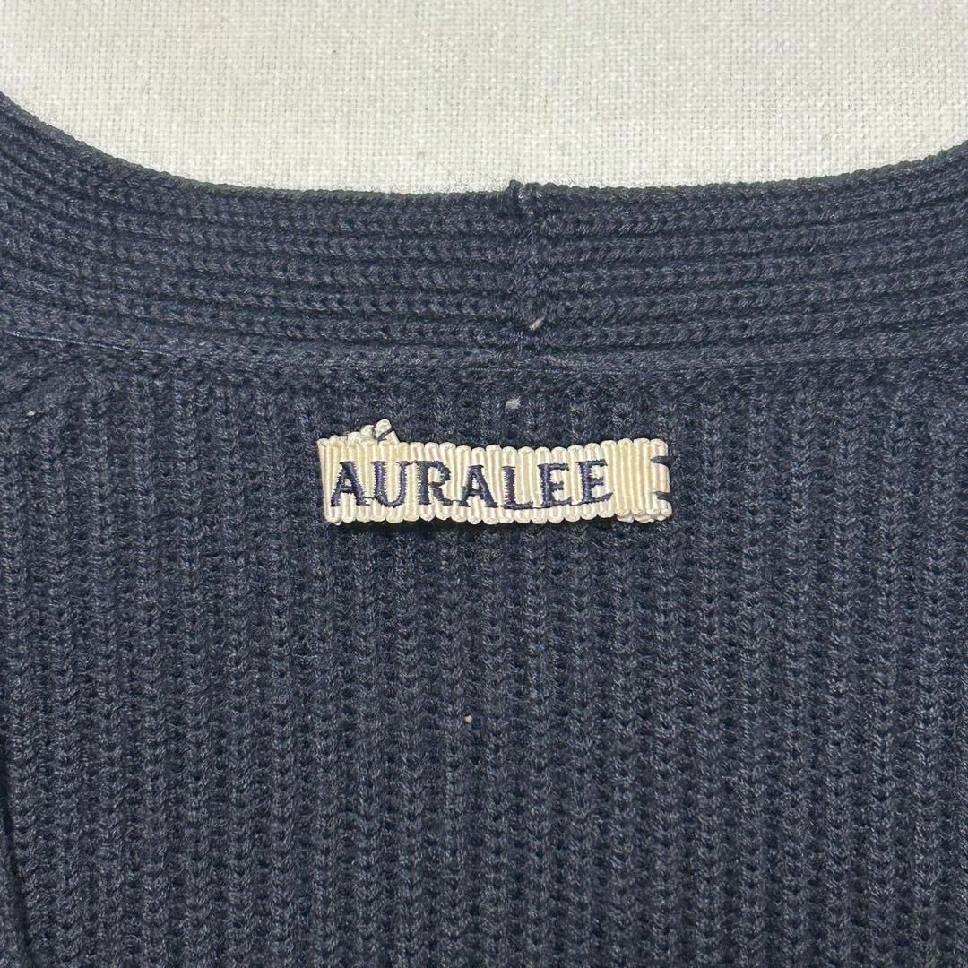 【AURALEE】カシミヤ混 ニット Vネック セーター サイドスリット