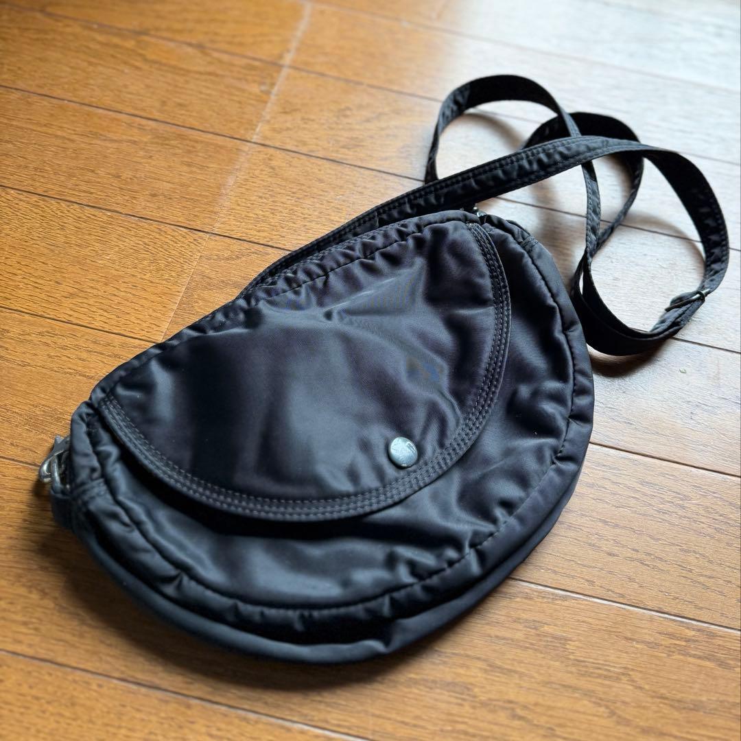 美品 ポーター タンカー ショルダーバッグ ハーフムーン 舟形 オーバル