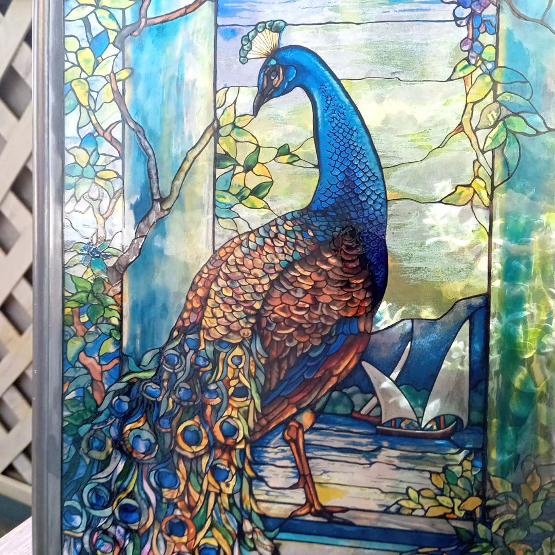 ルイスCティファニー ステンドグラス Peacock孔雀 グラスマスターズ社