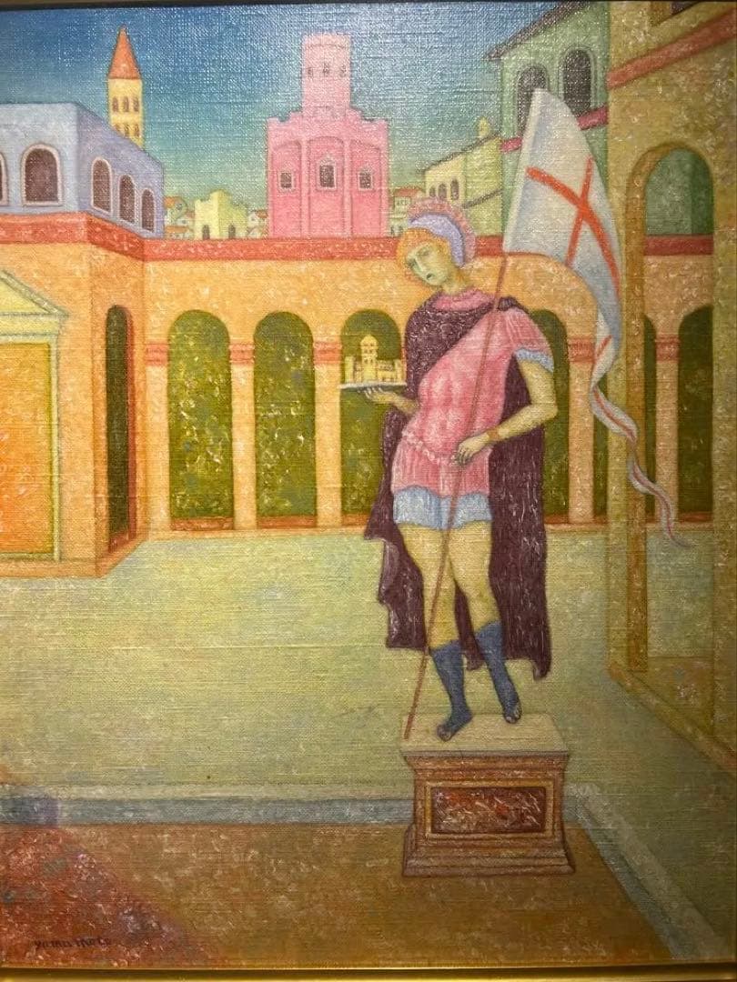 宗教画　肉筆油彩画