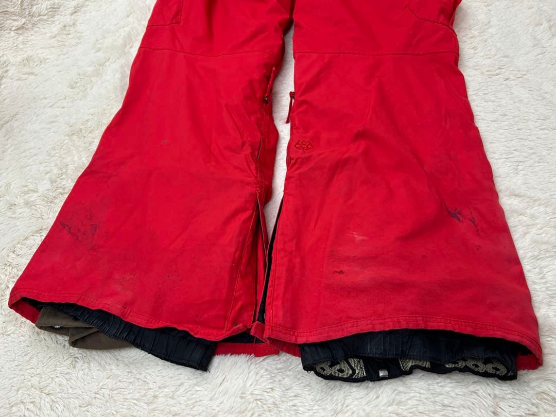 686 six eight six スノーボードウエア パンツ M 赤　スノボ