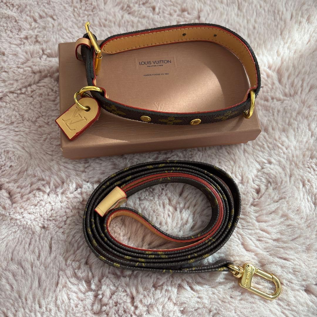Louis Vuitton モノグラムレザー首輪　リード