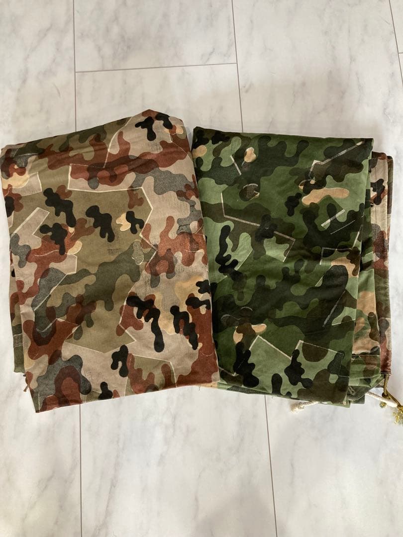 西ドイツ軍幕　アメーバカモ　パップテント2枚セット　ペグ、ポール付属