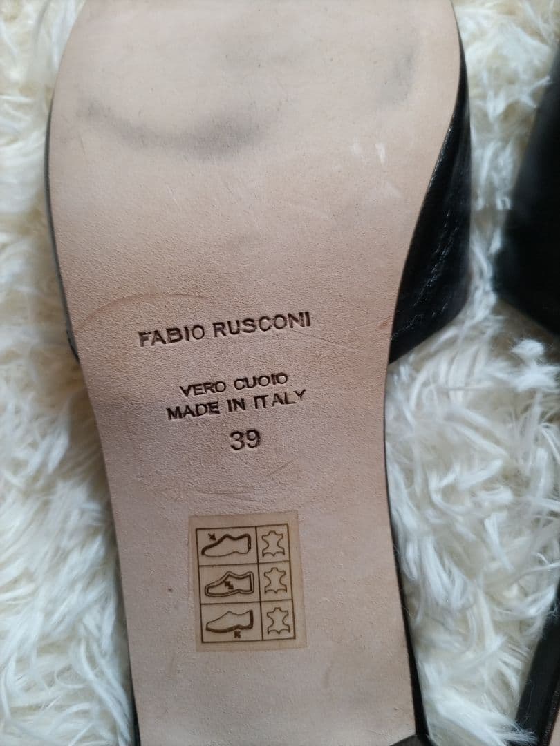 【美品】39 ファビオルスコーニ ミュール サンダル ブラック 24cm