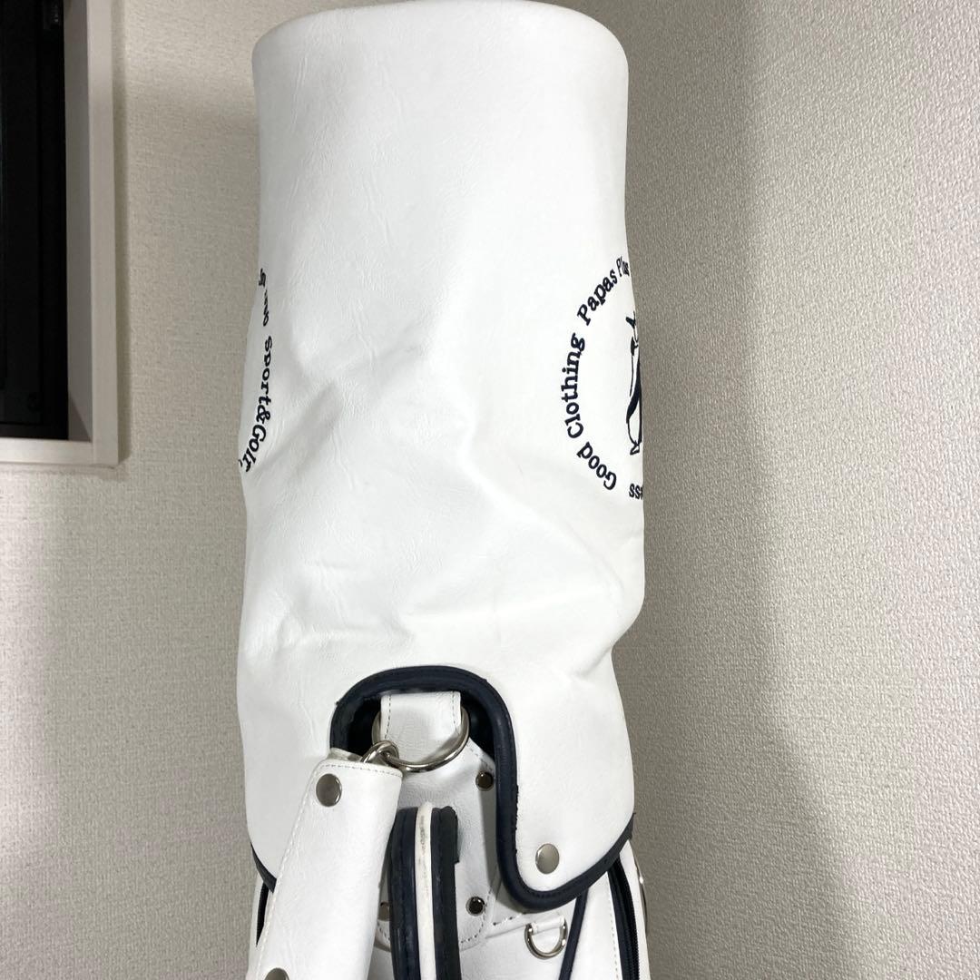 w1様PAPAS PLUS golf ゴルフバッグ ホワイト　パパスプラスゴルフ