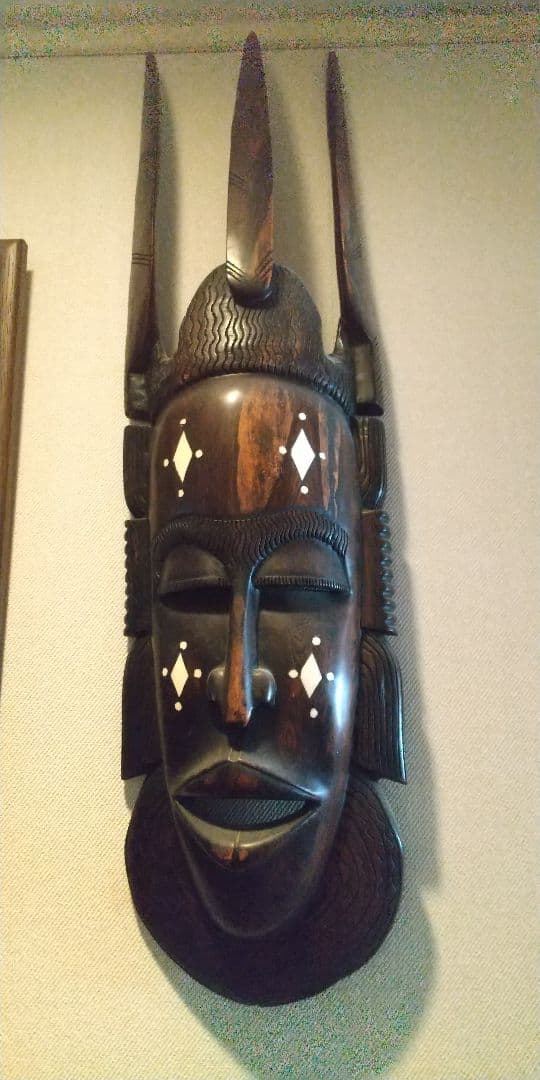 壁飾り 面 セネガル国 民芸品 ランプシェード