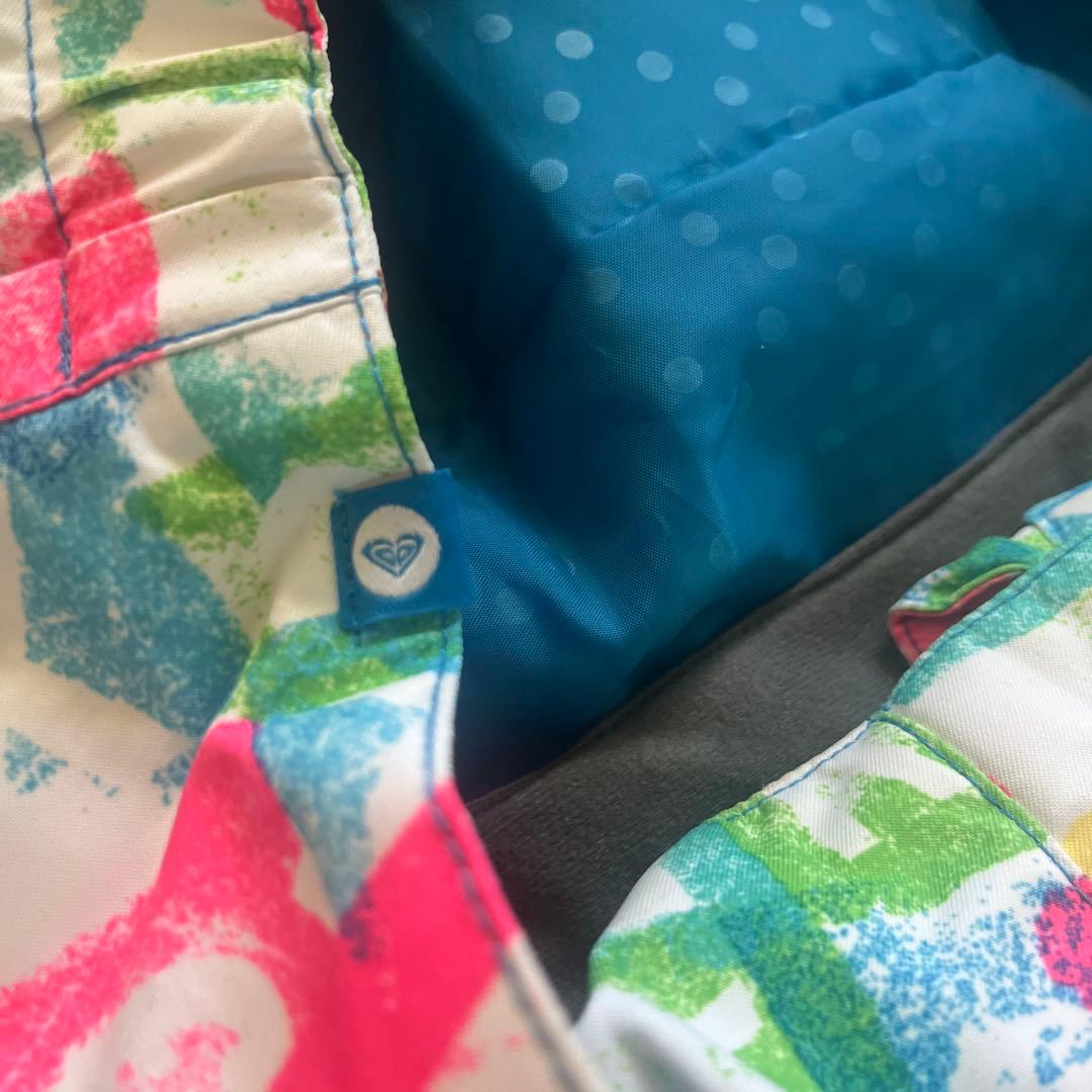 【美品】ROXYスキースノーボードウェア130140ピンク白キッズ青ジャケット