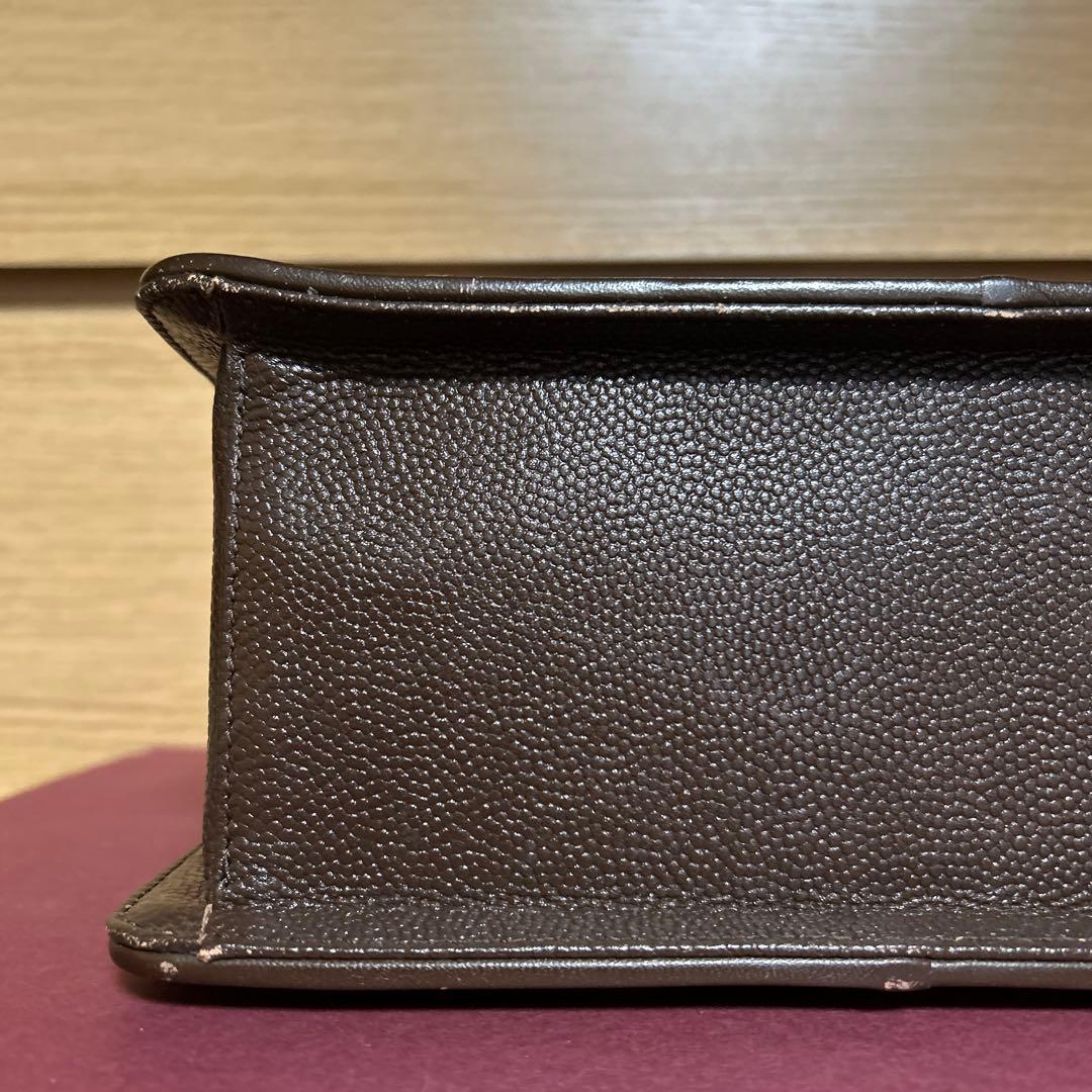 ヴェルサーチ　ハンドバッグ　ヴィンテージブラウンレザー　サンバースト