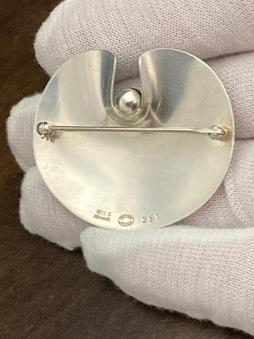 ジョージジェンセン ブローチ ヘマタイト スイレン シルバー925 351