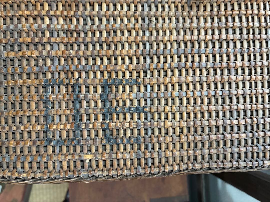 煎茶籠 大正 バスケット 籐編み アンティーク 古道具 籠 antique
