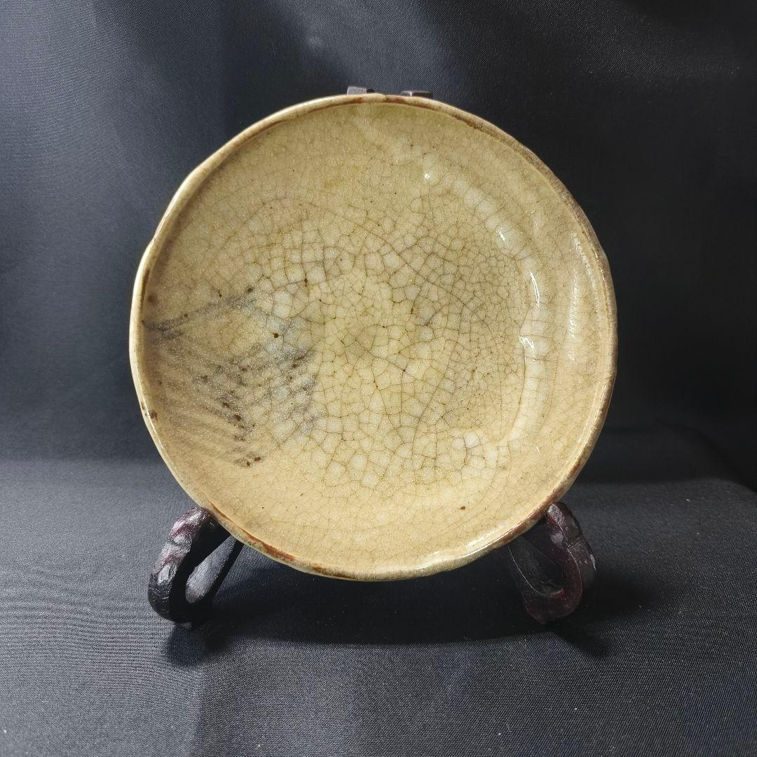 志野焼 絵志野 小皿 貫入あり 幕末アンティーク コレクター放出美品 旧家蔵出