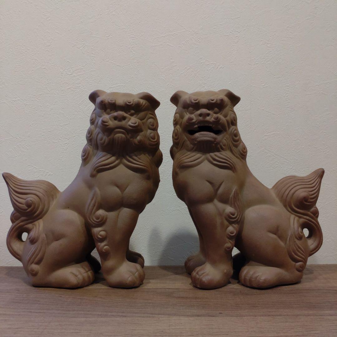 シーサー 陶器製 約20cm