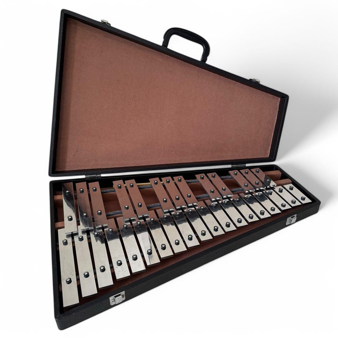 希少　SAITO　グロッケン　鉄琴　32音　ハードケース一体型　マレット付き