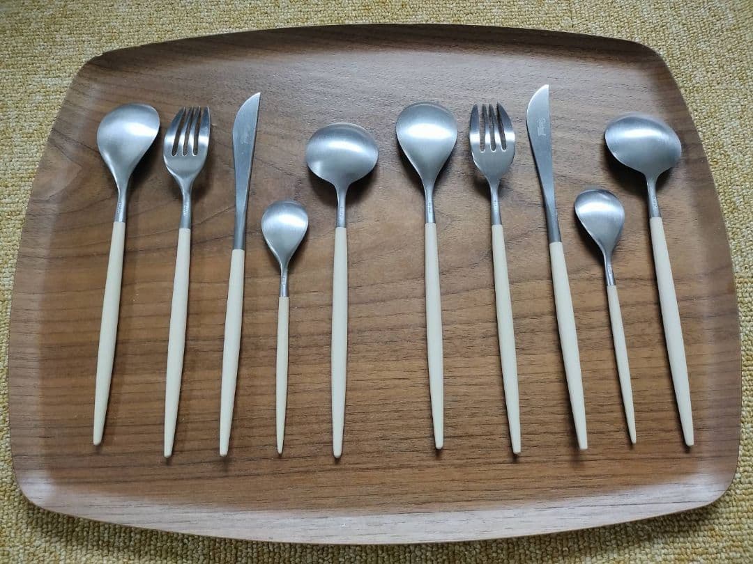 クチポール　カトラリー　シルバー×アイボリー　５種類×２セット　10本