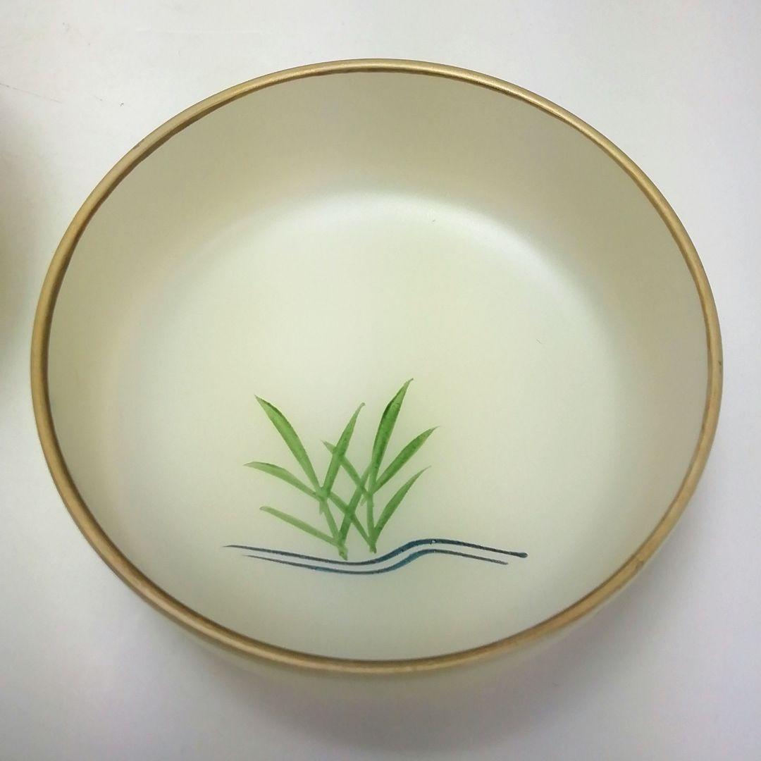 Ｓ６２６　棗　『白透中棗　葦に流水』『樹脂製』『中村口香鳳作』　共箱　茶道具