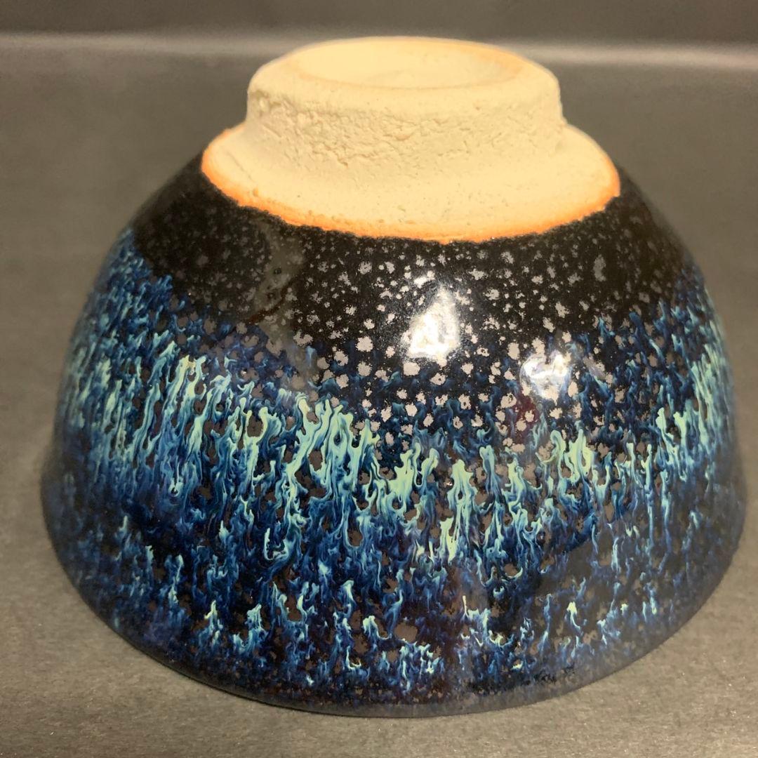 清水保孝 窯変 天目釉 茶碗 共箱 共布 茶道具 父 人間国宝 清水卯一