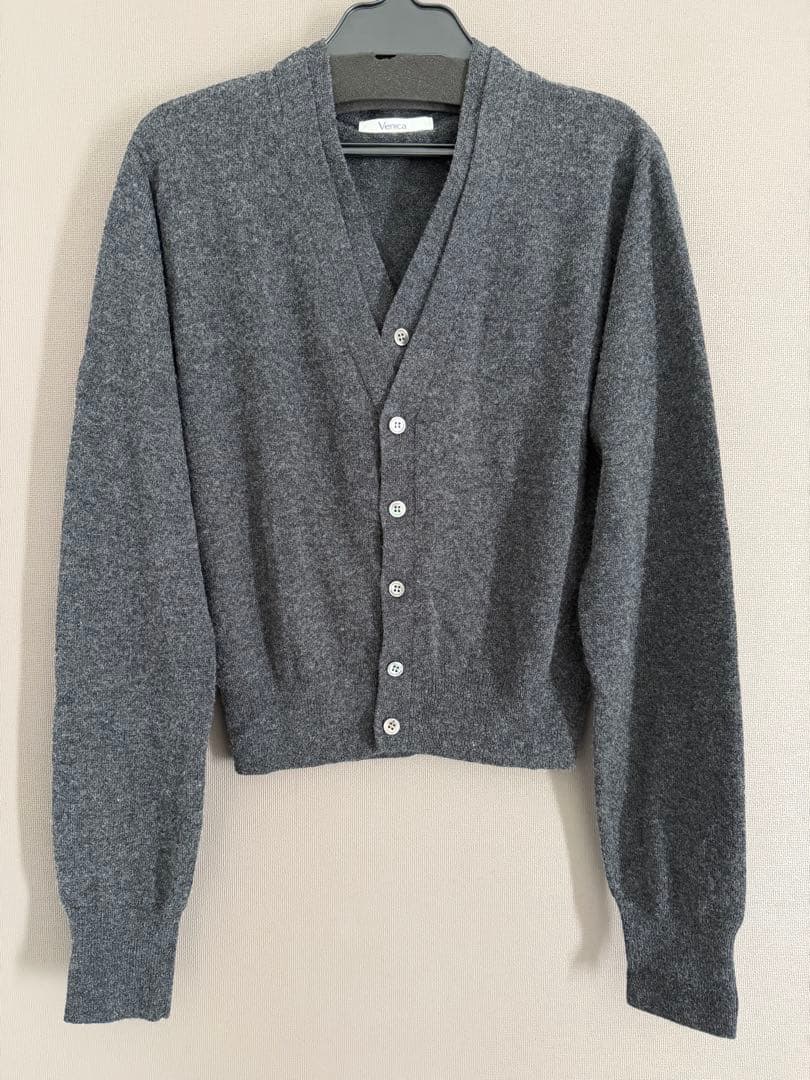 トップス venica Double collar wool knit cardigan