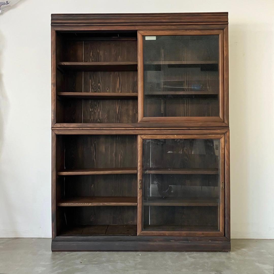 レトロ　ヴィンテージ　古家具　古民家　古道具　食器棚　シェルフ　ガラス棚