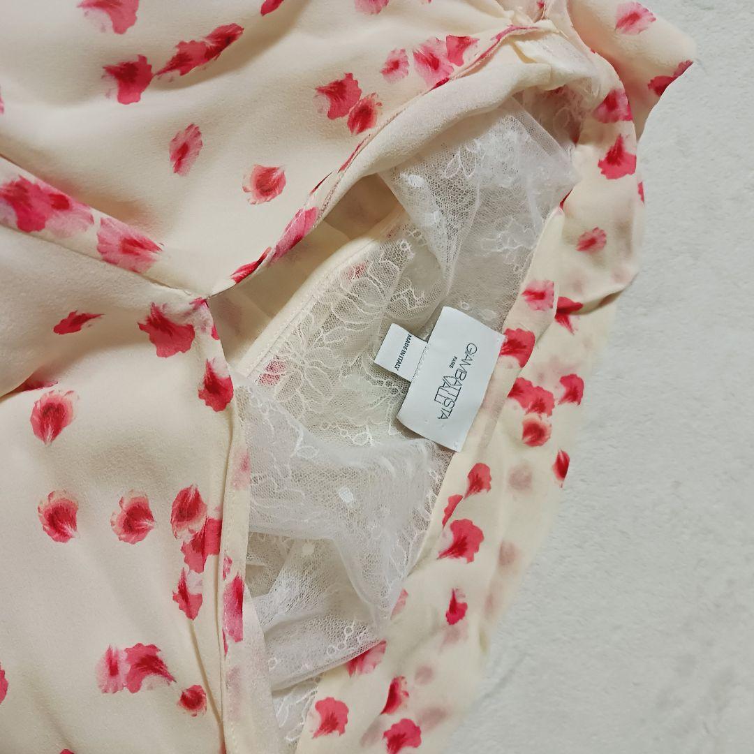Giambattista Valli ボウタイ　花柄シフォンワンピース　レース